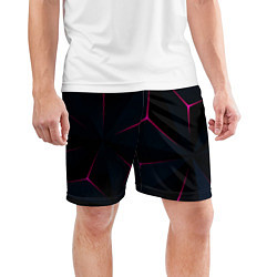 Шорты спортивные мужские Неоновые Плиты, цвет: 3D-принт — фото 2
