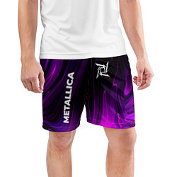 Шорты спортивные мужские Metallica violet plasma, цвет: 3D-принт — фото 2