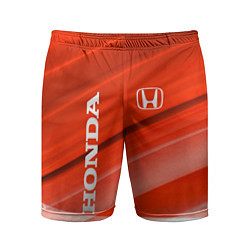 Шорты спортивные мужские Хонда - Красно-белая абстракция, цвет: 3D-принт