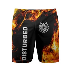 Шорты спортивные мужские Disturbed и пылающий огонь, цвет: 3D-принт
