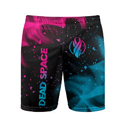 Шорты спортивные мужские Dead Space - neon gradient: символ и надпись верти, цвет: 3D-принт