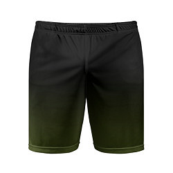 Мужские спортивные шорты Черный и хвойный зеленый градиент