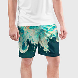 Шорты спортивные мужские Поток воды, цвет: 3D-принт — фото 2