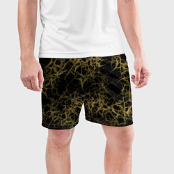 Шорты спортивные мужские Universe in golden crackles abstraction, цвет: 3D-принт — фото 2