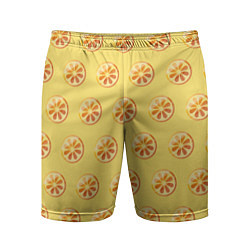Мужские спортивные шорты Апельсин Паттерн - Желтая версия