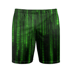 Мужские спортивные шорты Двоичный код зеленый