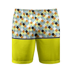 Мужские спортивные шорты Желтый неоновый комбинированный узор