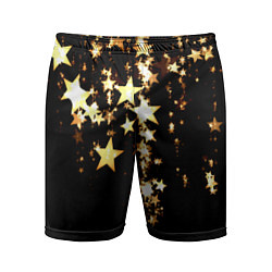 Шорты спортивные мужские Золотые праздничные звезды, цвет: 3D-принт