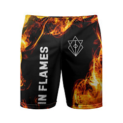 Шорты спортивные мужские In Flames и пылающий огонь, цвет: 3D-принт