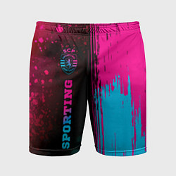 Мужские спортивные шорты Sporting - neon gradient: по-вертикали