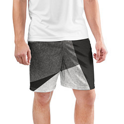 Шорты спортивные мужские Белые и серые полосы на поверхности с блёстками, цвет: 3D-принт — фото 2