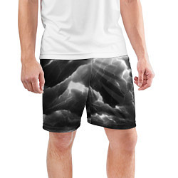 Шорты спортивные мужские Молнии в черных тучах, цвет: 3D-принт — фото 2