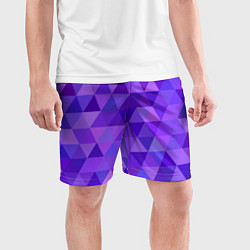 Шорты спортивные мужские Фиолетовые фигуры, цвет: 3D-принт — фото 2