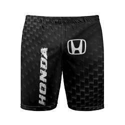 Шорты спортивные мужские Honda карбоновый фон, цвет: 3D-принт