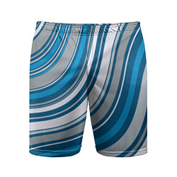 Шорты спортивные мужские Волнистые полосы - текстура, цвет: 3D-принт