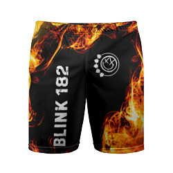 Шорты спортивные мужские Blink 182 и пылающий огонь, цвет: 3D-принт