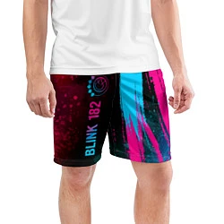 Шорты спортивные мужские Blink 182 - neon gradient: по-вертикали, цвет: 3D-принт — фото 2