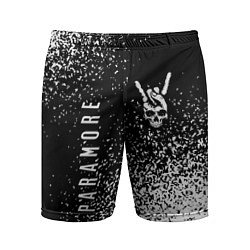 Мужские спортивные шорты Paramore и рок символ на темном фоне