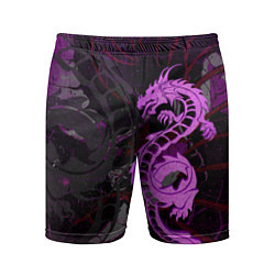 Мужские спортивные шорты Неоновый дракон purple dragon