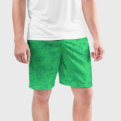 Шорты спортивные мужские Мраморный зеленый яркий узор, цвет: 3D-принт — фото 2
