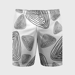 Шорты спортивные мужские Чёрные отпечатки древности, цвет: 3D-принт