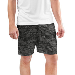 Шорты спортивные мужские Камуфляж AOR-2 серый пиксель, цвет: 3D-принт — фото 2