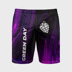 Шорты спортивные мужские Green Day violet plasma, цвет: 3D-принт