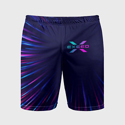 Шорты спортивные мужские Exeed neon speed lines, цвет: 3D-принт