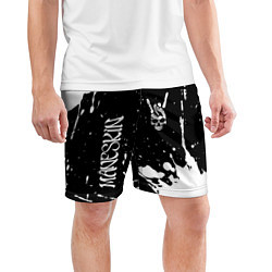 Шорты спортивные мужские Maneskin и рок символ на темном фоне, цвет: 3D-принт — фото 2