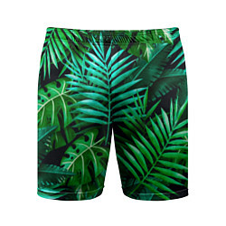 Шорты спортивные мужские Тропические растения - текстура, цвет: 3D-принт