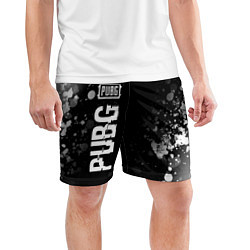 Шорты спортивные мужские PUBG glitch на темном фоне: по-вертикали, цвет: 3D-принт — фото 2