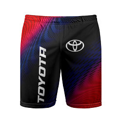 Шорты спортивные мужские Toyota красный карбон, цвет: 3D-принт