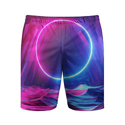 Мужские спортивные шорты Круг и разноцветные кристаллы - vaporwave