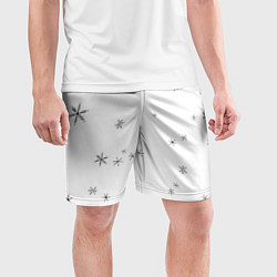 Шорты спортивные мужские Идёт снег, цвет: 3D-принт — фото 2