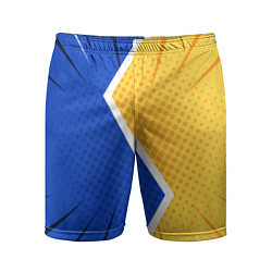 Шорты спортивные мужские Желто-синяя молния, цвет: 3D-принт