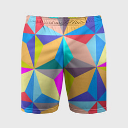 Шорты спортивные мужские Полностью разноцветный ромбический паттерн, цвет: 3D-принт