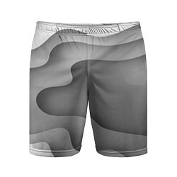 Шорты спортивные мужские Множество оттенков серого в разломе, цвет: 3D-принт