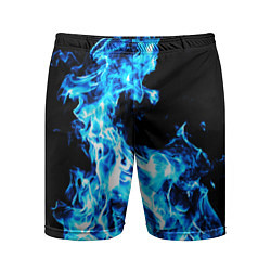 Мужские спортивные шорты Красивый неоновый синий огонь