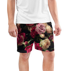 Шорты спортивные мужские Нежные кустовые розы, цвет: 3D-принт — фото 2