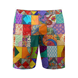 Шорты спортивные мужские Разноцветные лоскуты, цвет: 3D-принт