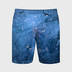 Шорты спортивные мужские Тёмно-синяя абстрактная стена льда, цвет: 3D-принт