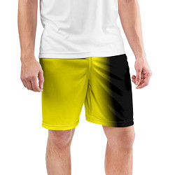 Шорты спортивные мужские И черный и желтый, цвет: 3D-принт — фото 2