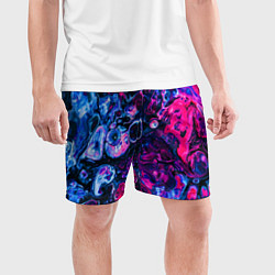 Шорты спортивные мужские Сине-малиновая горная порода, цвет: 3D-принт — фото 2
