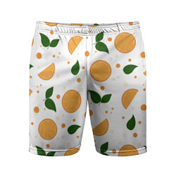 Мужские спортивные шорты Апельсины с листьями