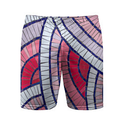 Мужские спортивные шорты Абстрактная белая-фиолетовая-красная текстура