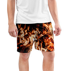 Шорты спортивные мужские Огонь-пламя, цвет: 3D-принт — фото 2
