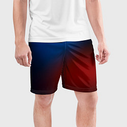 Шорты спортивные мужские Красно синий градиент, цвет: 3D-принт — фото 2