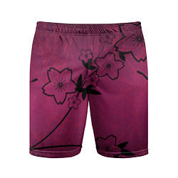 Шорты спортивные мужские Pink Flower, цвет: 3D-принт