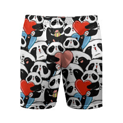 Мужские спортивные шорты Панды с сердечками
