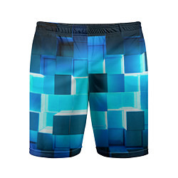 Мужские спортивные шорты Неоновые кубы с подсветкой